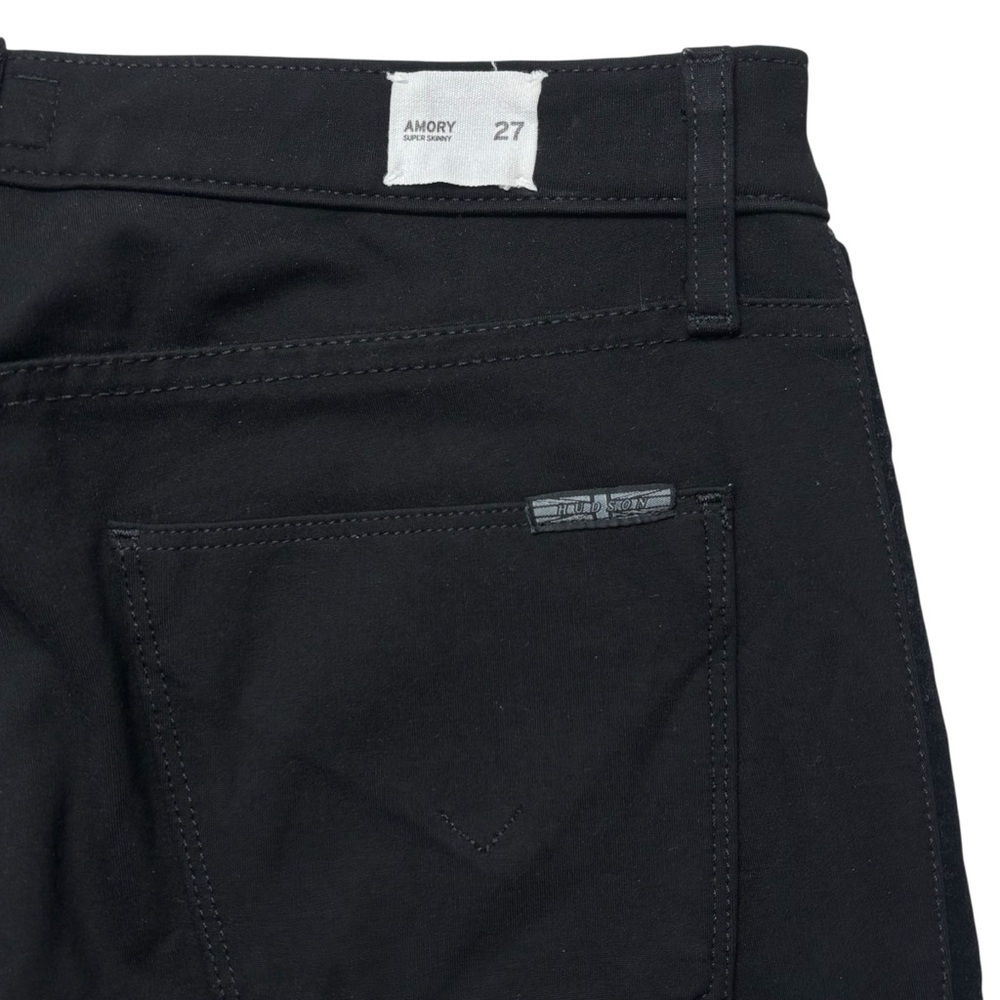 Hudson Amory Super Skinny Black Ankle Jeans Size 27 Velvet Contrast Stripes - Picture 6 of 13